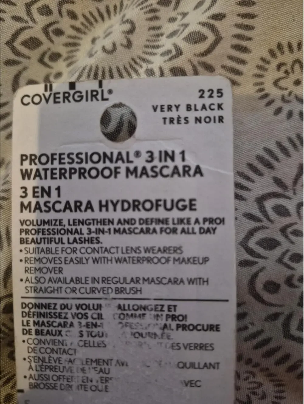 CoverGirl Professional 3-in-1 Waterproof Mascara 225 Very Black 0.3oz
